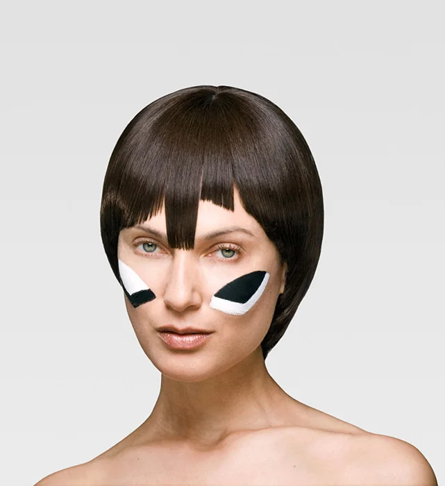 CV Dazzle Look 1. 2010. Hair by Pia Vivas(https://hairfriend.tumblr.com/) Model: Jen Jaffe(https://www.instagram.com/jen_jaffe/) Original look for CV Dazzle thesis at NYU. Photo: &