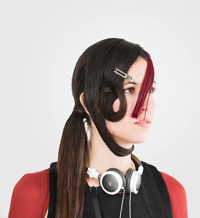 CV Dazzle Look 4. For DIS Magazine Creative direction by Lauren Boyle and Marco Roso. 2010. Hair by Pia Vivas(https://hairfriend.tumblr.com). Photo: ©Adam Harvey