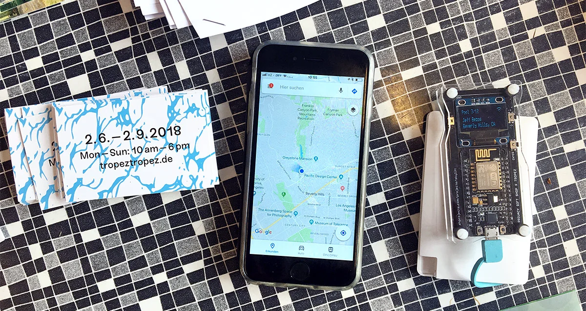 DataPools in action at Tropez / Humboldthain Park in Berlin. Phone is at Jeff's House in Beverly Hills