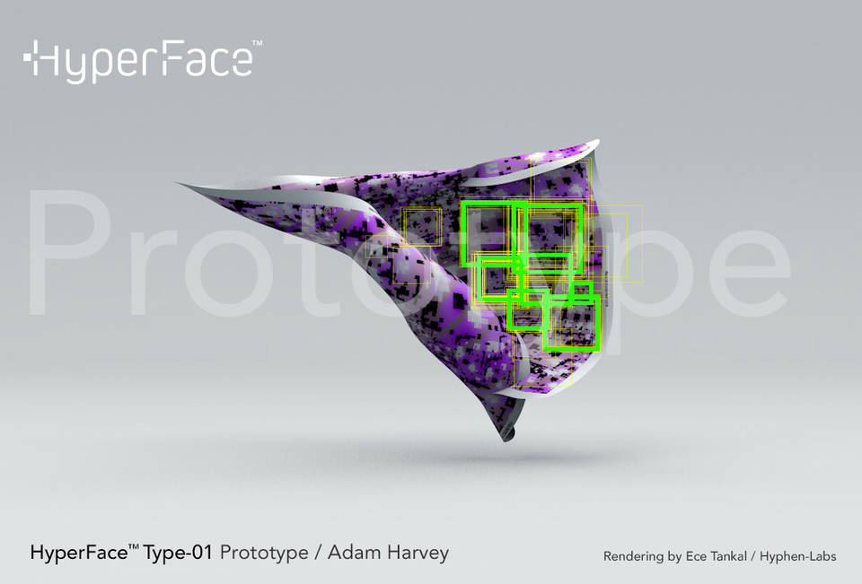 HyperFace by Adam Harvey for Hyphen-Labs. Rendering by Ece Tankal / hyphen-labs.com. 2017