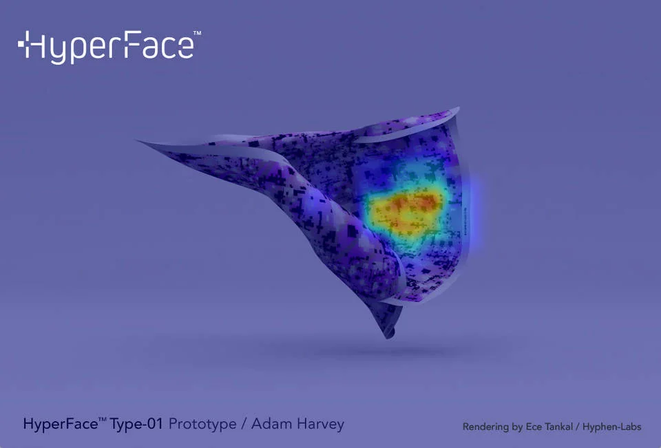 HyperFace saliency map. Scarf rendering by Ece Tankal / hyphen-labs.com. 2017