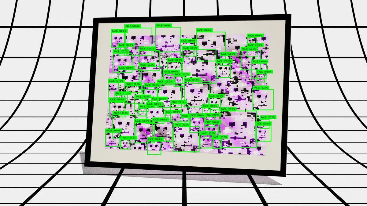 Figure 3: The HyperFace pattern, developed in 2016, deceives the Viola-Jones Haar Cascade face detection algorithm by presenting the most face-like shapes. Image: Copyright ©A