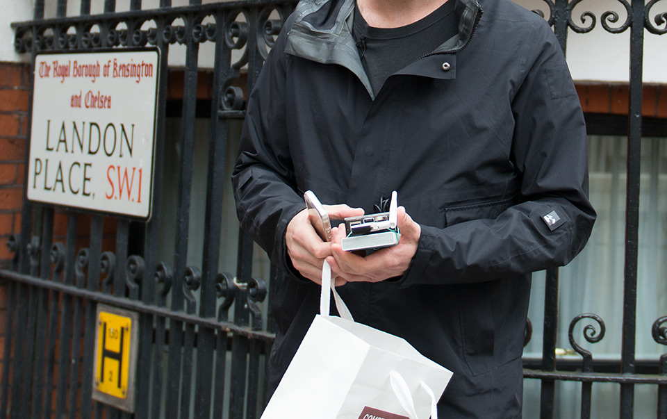 Collecting data in London with a DIY pi-scanner. Photo ©!Mediengruppe Bitnik