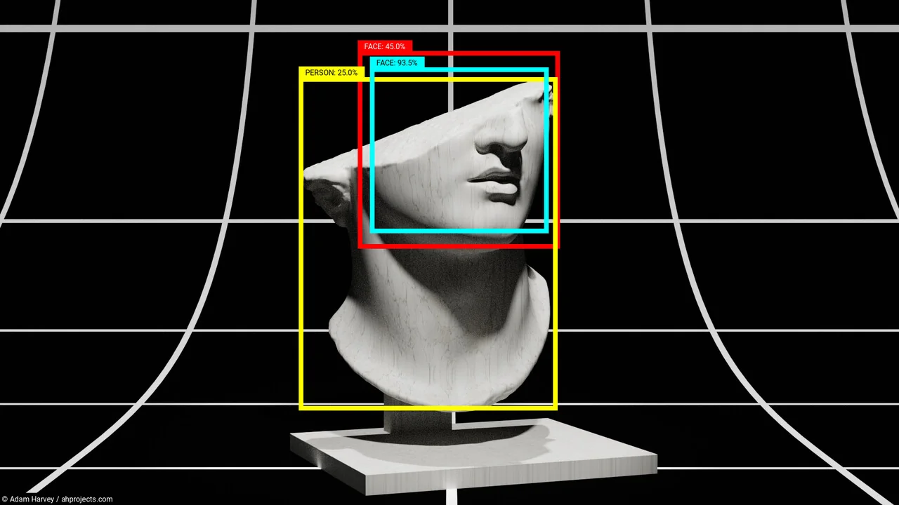 Graphic © Adam Harvey 2021. Based on public domain 3D model of "Fragmentary Colossal Head of a Youth" by Scan the World.